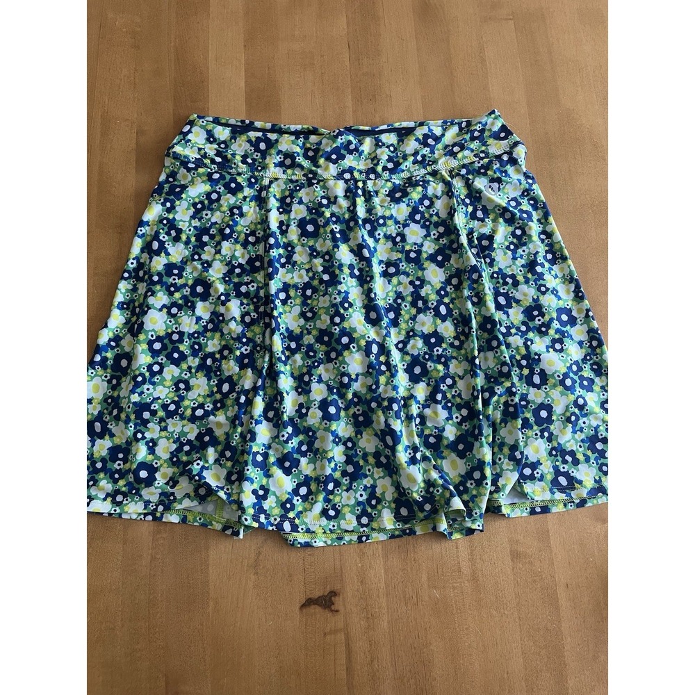 Dona Jo Athletic Skort Multicolor Floral Built In‎ Shorts Size XL Tennis Running